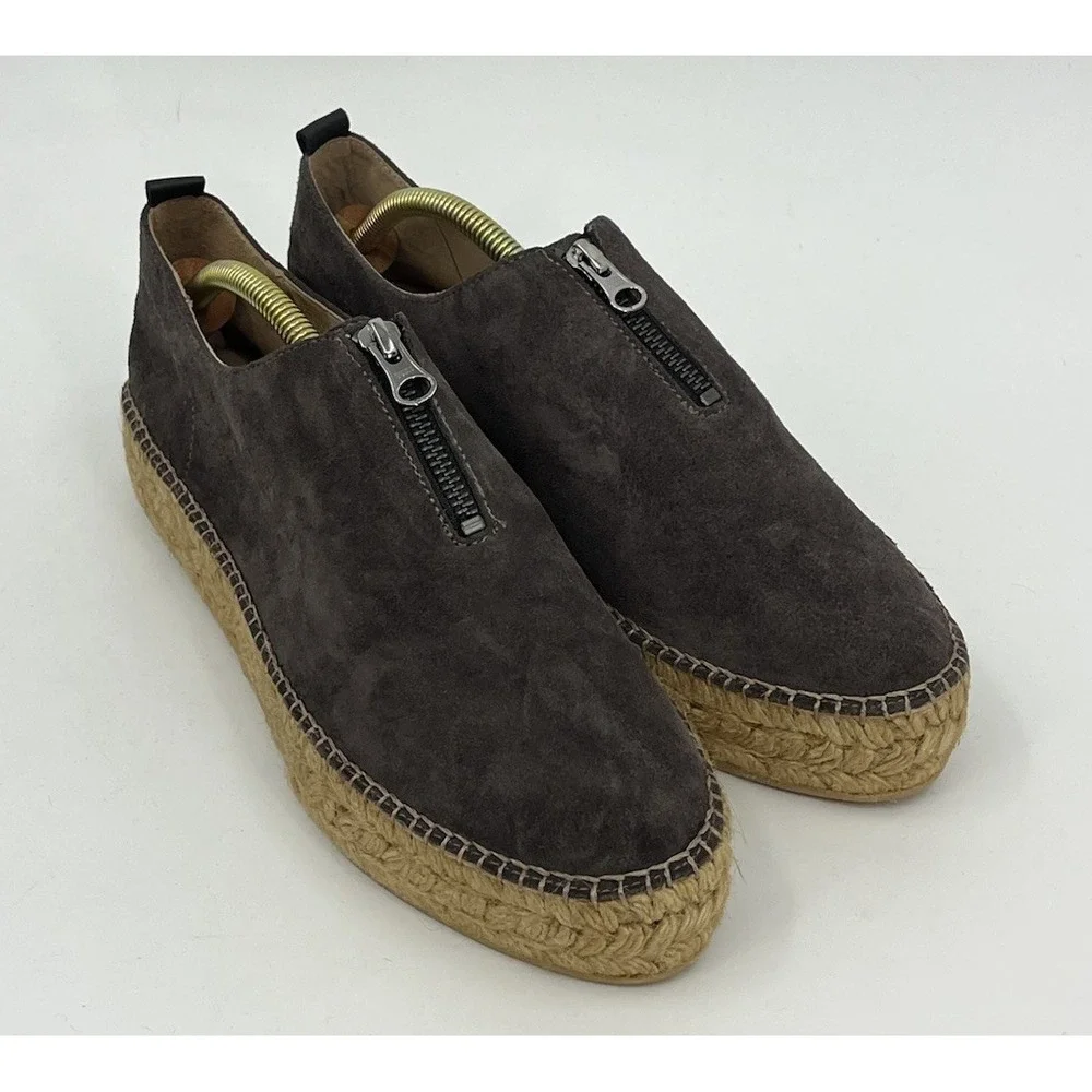Gaimo Espadrilles US 9.5 EUR 41 Platform Faux Suede Leather Shoes Made in Spain